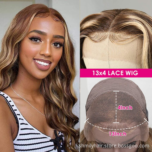 Wholesale Mink Brazilian Highlight Lace Front Wigs Cuticle Aligned Virgin Hair Vendor Swiss Lace Human Hair Wigs For Black Women